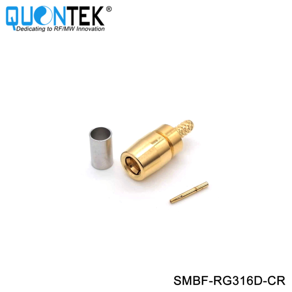 Standard connector,SMB female for RG316D cable,crimp type