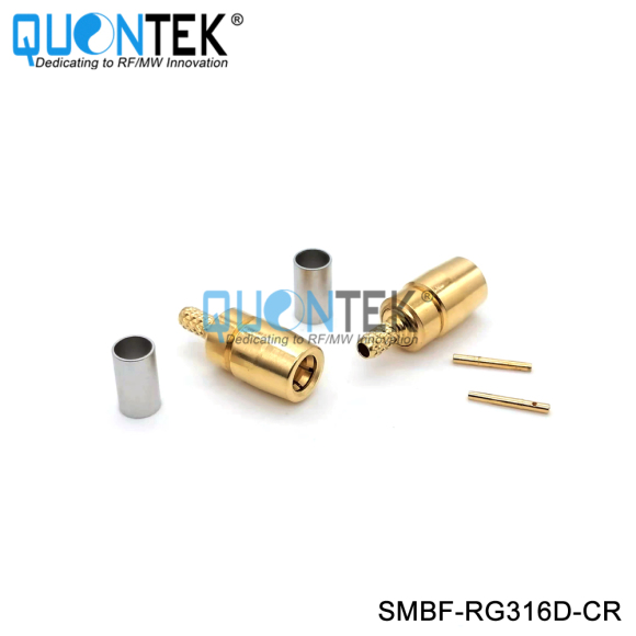 Standard connector,SMB female for RG316D cable,crimp type
