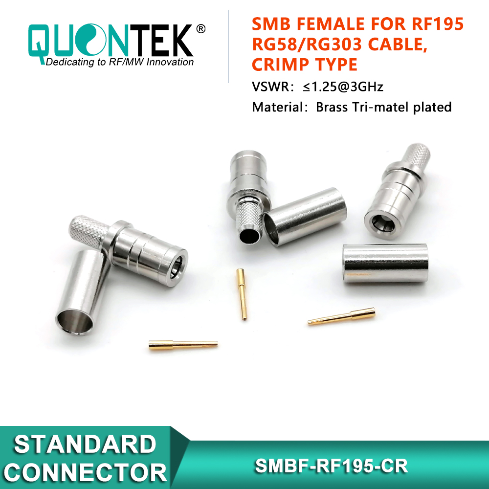 Standard connector,SMB female for RF195/RG58/RG303 cable,crimp type