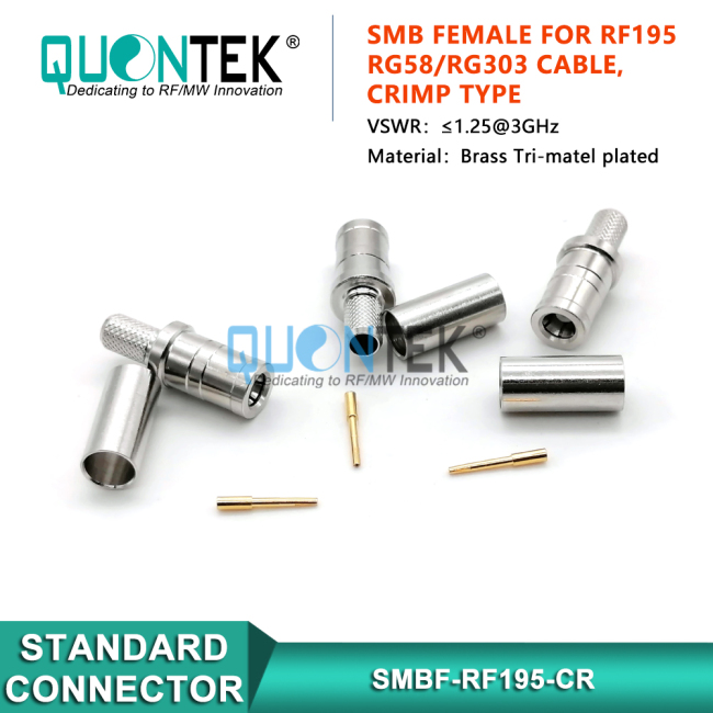 Standard connector,SMB female for RF195/RG58/RG303 cable,crimp type Standard connector,SMB female for RF195/RG58/RG303 cable,crimp type