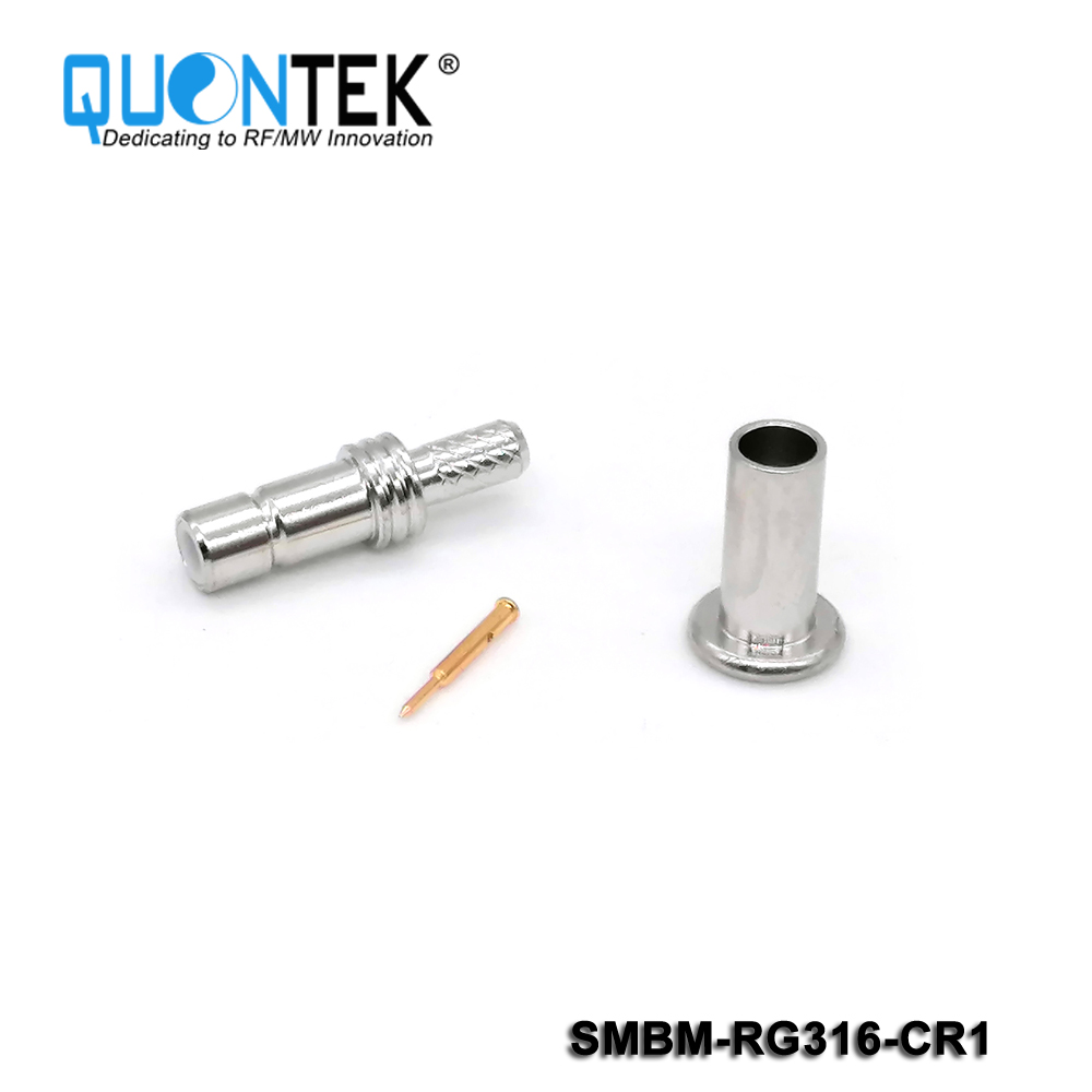 Standard connector,SMB male for RG316 cable,crimp type