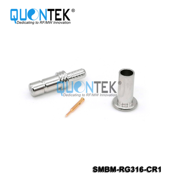 Standard connector,SMB male for RG316 cable,crimp type