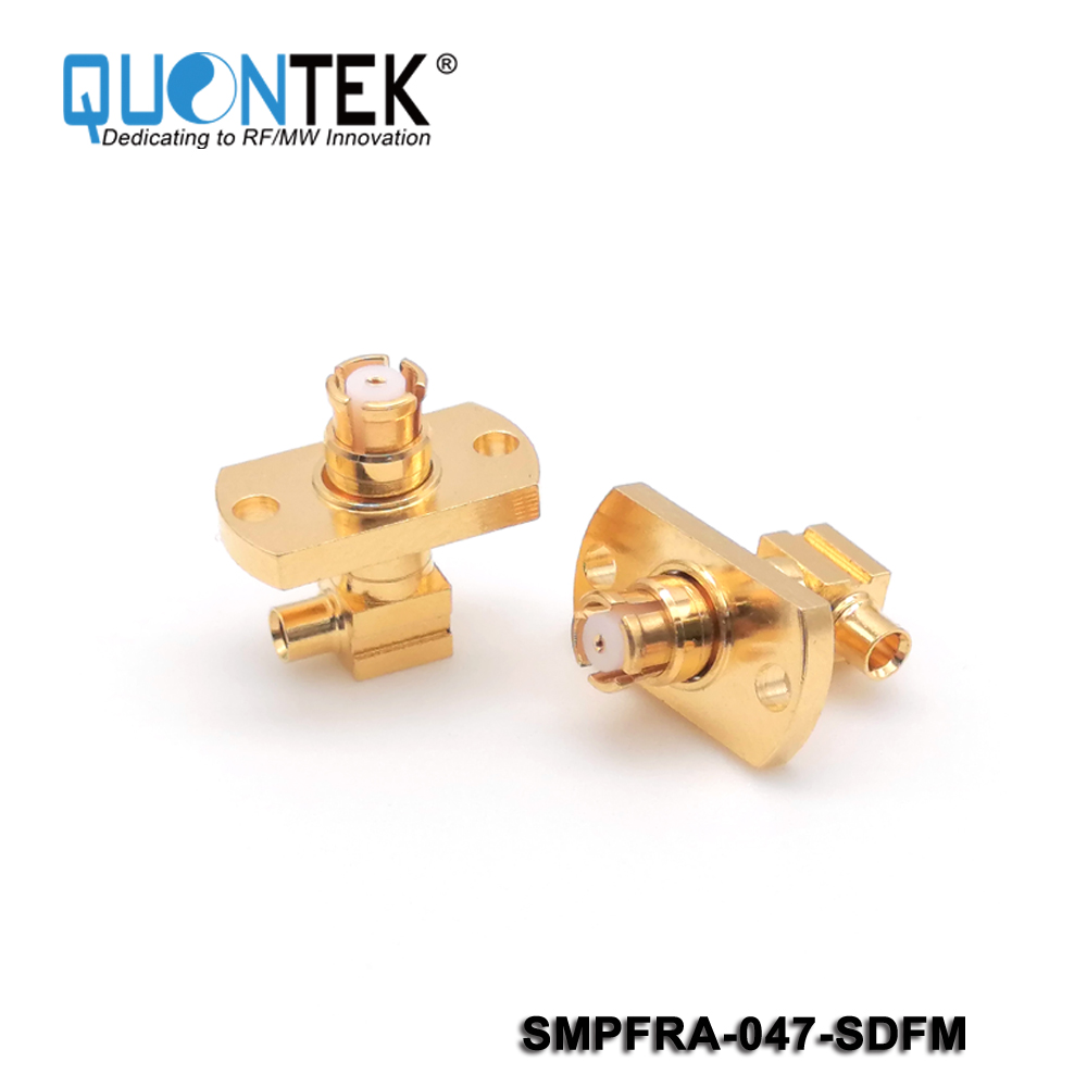 SMP RA Female, for 047 cable, flange mounted