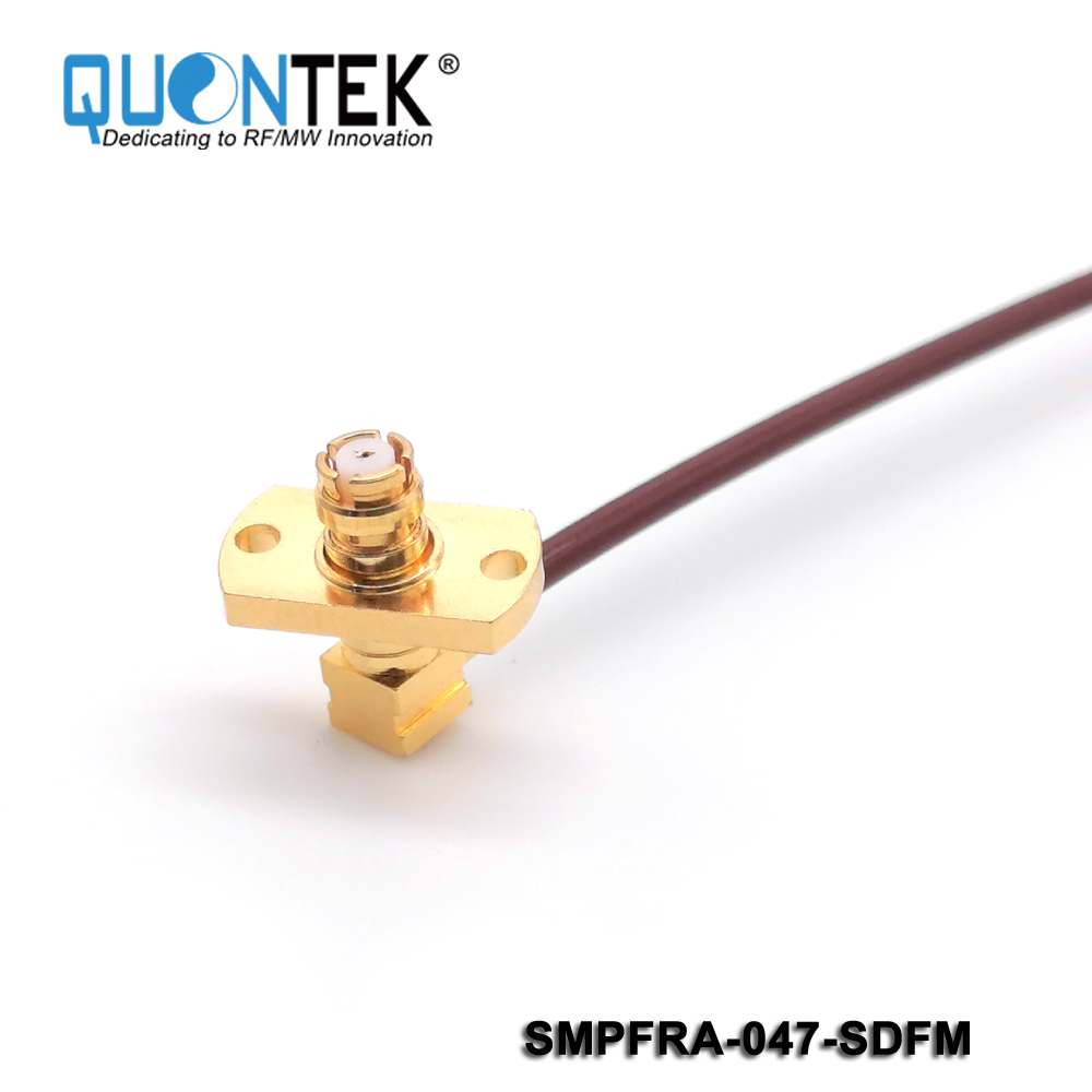 SMP RA Female, for 047 cable, flange mounted