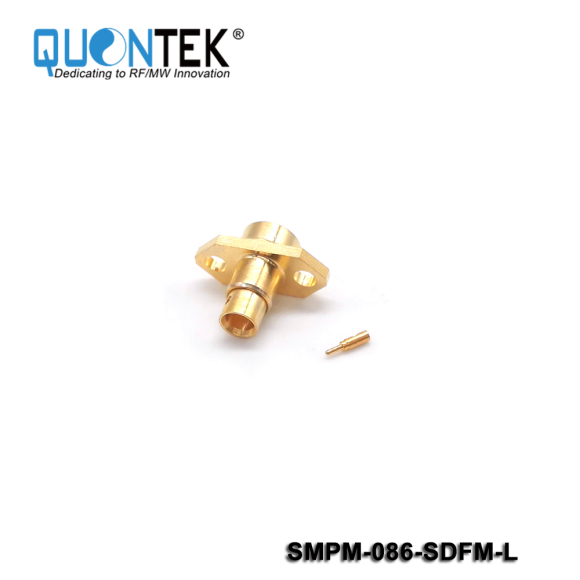 SMP male,for 086 cable,2-Hole flange mounted,limited type