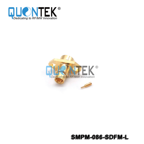 SMP male,for 086 cable,2-Hole flange mounted,limited type