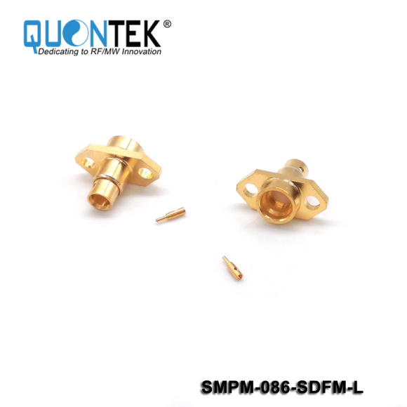 SMP male,for 086 cable,2-Hole flange mounted,limited type