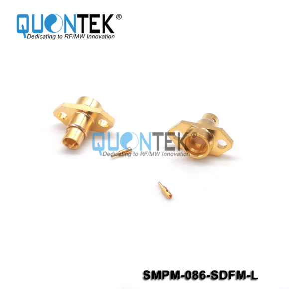 SMP male,for 086 cable,2-Hole flange mounted,limited type