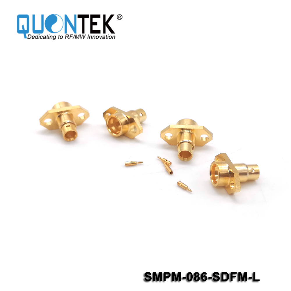 SMP male,for 086 cable,2-Hole flange mounted,limited type