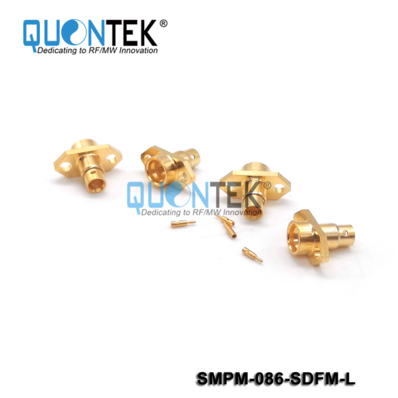 SMP male,for 086 cable,2-Hole flange mounted,limited type