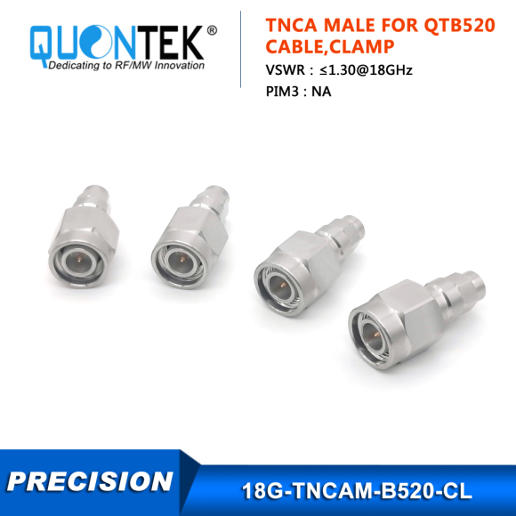 Precision connctor,TNCA male for QTB520 cable,Clamp type,to 18GHz