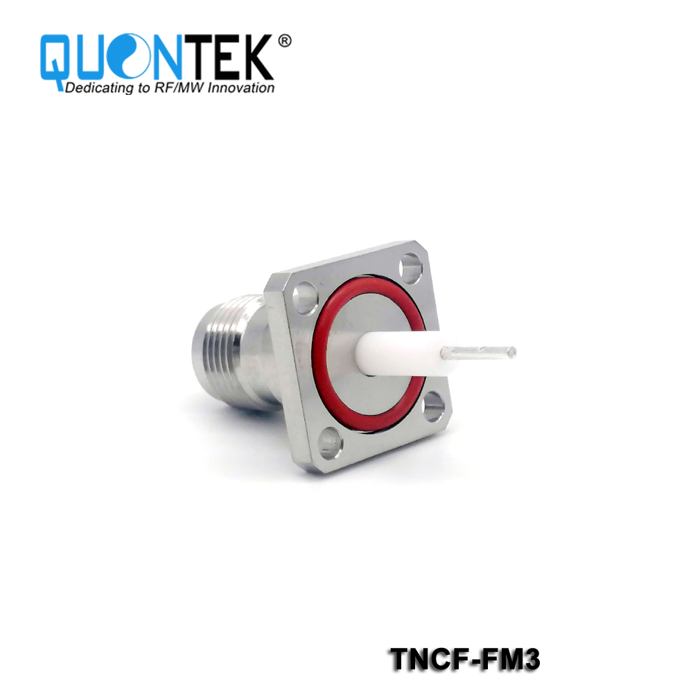 TNC Female,4-hole Flange mounted,Stainless steel