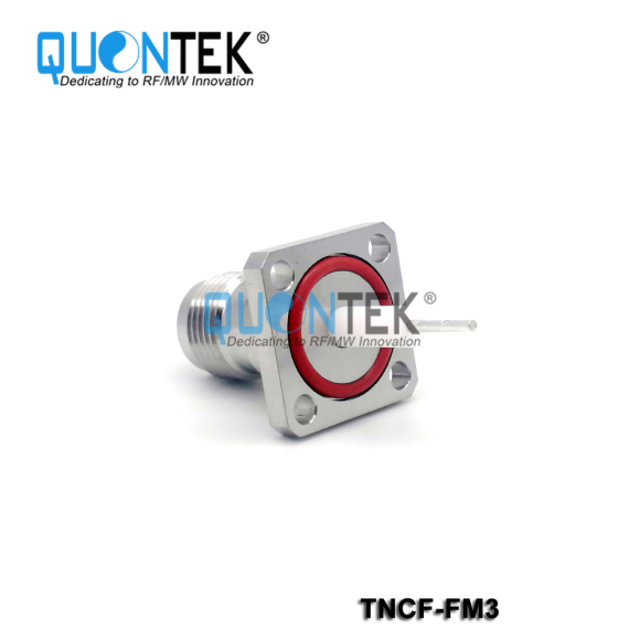 TNC Female,4-hole Flange mounted,Stainless steel