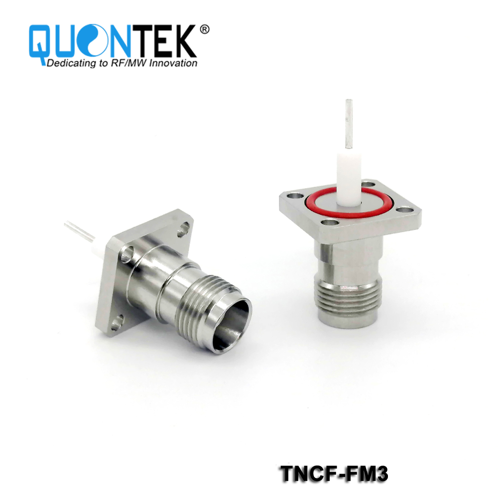 TNC Female,4-hole Flange mounted,Stainless steel