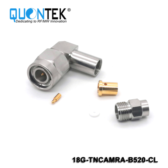 Precision connctor,TNCA RA male for QTB520 cable,Clamp type,to 18GHz
