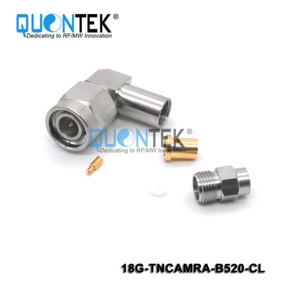 Precision connctor,TNCA RA male for QTB520 cable,Clamp type,to 18GHz