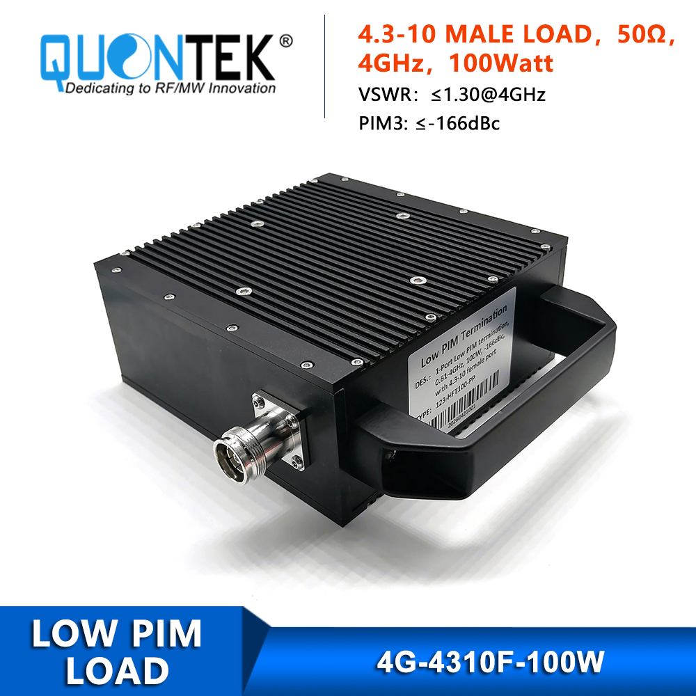 RF Termination, 4.3-10 male 50 ohm load,100w,4GHz,Low PIM