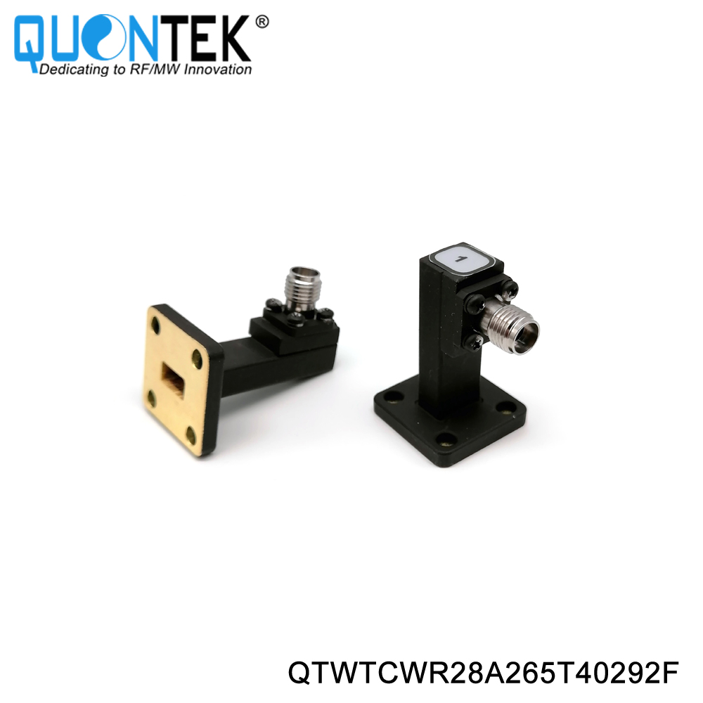 Waveguide to Coaxial Adapter,WR28(BJ320) to 2.92mm Female,Right angle,26.3-40GHz,