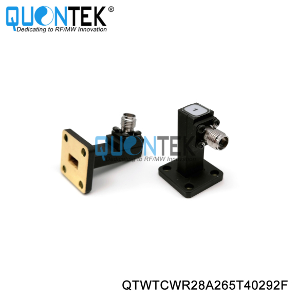 Waveguide to Coaxial Adapter,WR28(BJ320) to 2.92mm Female,Right angle,26.3-40GHz,