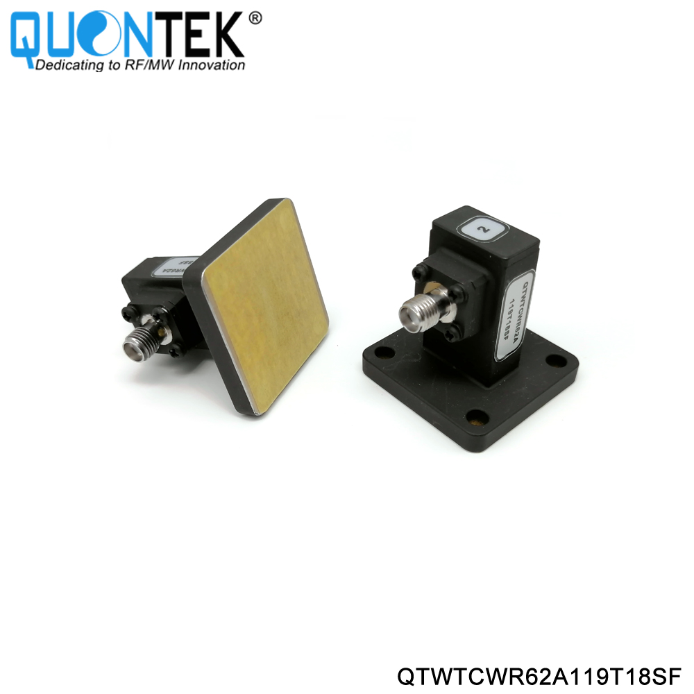 Waveguide to Coaxial Adapter,WR62(BJ140) to SMA Female,Right angle,11.9-18GHz