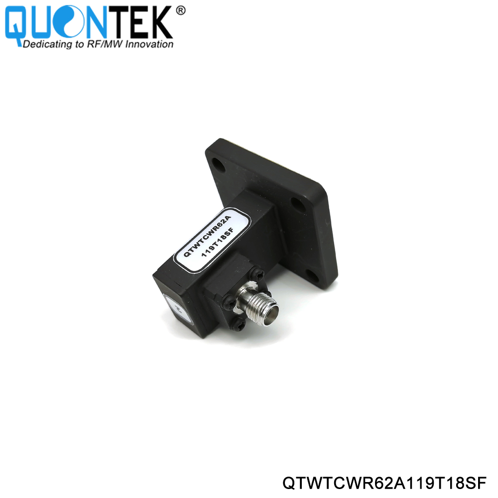 Waveguide to Coaxial Adapter,WR62(BJ140) to SMA Female,Right angle,11.9-18GHz