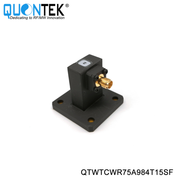 Waveguide to Coaxial Adapter,WR75(BJ120) to SMA Female,Right angle,9.84-15GHz