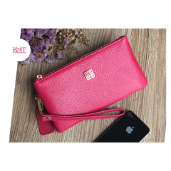 First layer cowhide 2020 new women's zipper European and American long large banknote wallet wallet leather hand bag