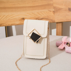 Ventas directas de fábrica: Nueva versión coreana de un solo hombro a horcajadas, pequeño bolso cuadrado, moda para mujer, teléfono móvil, billetera cero