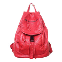 Soft leather backpack bag women's new washed sheepskin double shoulder bag net red leather women's bag leisure school bag
