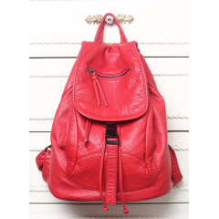 Мягкая кожаная сумка-рюкзак женская новая стиральная овчина двойная сумка через плечо из красной кожи женская сумка для отдыха школьная сумка