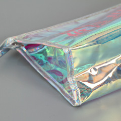 Wasserdichte bunte Kosmetiktasche Tragbare Reiseartikel Reißverschluss Aufbewahrungstasche PVC Laser Kosmetiktasche angepasst