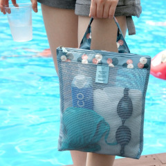 Verano natación bolsa de playa traje de baño bolsa de almacenamiento de malla bolsa de almacenamiento de malla bolsa de lavado bolso deportivo tamaño pequeño