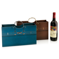 Фабрика Direct Spot двойная бутылка вина бумажный мешок горизонтальное железное кольцо ручная сумка красное вино подарочная сумка возвратный подарочный пакет