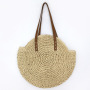 Bohemian round straw bag One Shoulder Tote women's bag holiday beach bag woven Pu handbag
