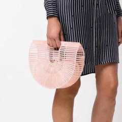 Ins acrílico moda regalo creativo bolso de playa bolso tejido de bambú bolso tejido de ratán tejido de paja para mujer