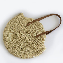 Богемная круглая соломенная сумка One Shoulder Tote женская сумка праздничная пляжная сумка тканая сумка из искусственной кожи