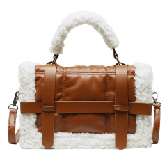 Осенне-зимняя плюшевая маленькая сумка, женская сумка, новая сумка высокого качества 2020, маленькая квадратная сумка на одно плечо с перекрестным прикусом