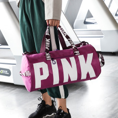 Rosa Reisetasche Sporttasche grenzüberschreitende Fitness-Tasche drucken tragbare Umhängetasche benutzerdefinierte Logo große Kapazität Aufbewahrungstasche