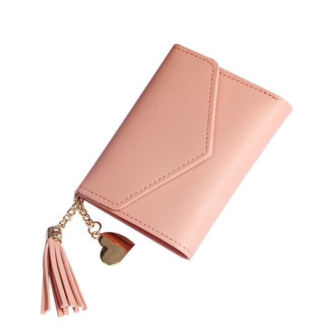 Factory direct new lady's purse female tassel pendant litchi pattern wallet card bag zero wallet spot wholesale
