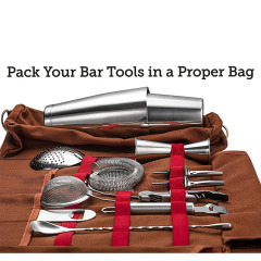 Neues Barkeeper-Werkzeugsack Bar Mixer Rollsack Multifunktions-Barkeeper-Besteck-Kit