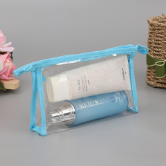 Точечная оптовая сумка из ПВХ с застежкой-молнией, индивидуальный цвет, защита окружающей среды, пластик, самоуплотняющаяся сумка для хранения Travel Wash, индивидуальный логотип