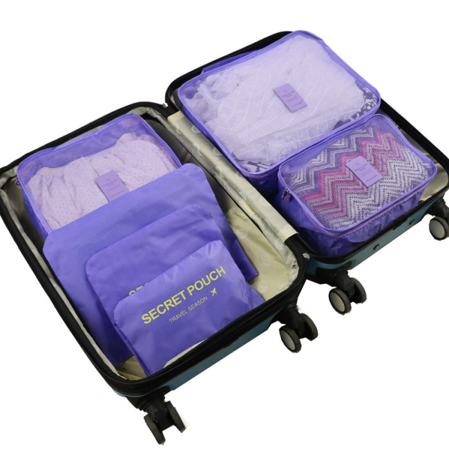 Custom wholesale Korean travel storage 6-Piece set of luggage and clothing waterproof finishing bag storage bag 6-Piece set