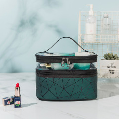 Nueva bolsa de cosméticos portátil de doble capa Lingge de gran capacidad bolsa de lavado impermeable de viaje portátil para mujer bolsa de almacenamiento portátil