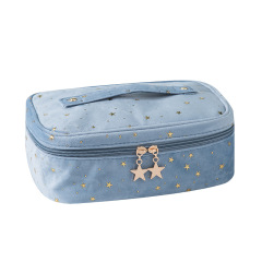 Hot stamping flannelette cosmetic bag women's super hot cosmetics storage wash bag large capacity portable small portable Beauty Bag