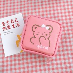 Lovely girl heart ins large capacity aunt towel storage bag sanitary napkin storage Portable Mini Cosmetic Bag