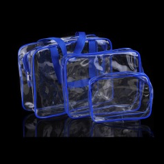 Waterproof PVC cosmetic bag multifunctional storage bag transparent environmental protection PVC three piece female washing bag
