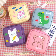 Lovely girl heart ins large capacity aunt towel storage bag sanitary napkin storage Portable Mini Cosmetic Bag