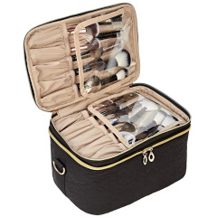 Large capacity double skin care products for women cosmetic brush storage bag