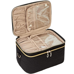 Large capacity double skin care products for women cosmetic brush storage bag
