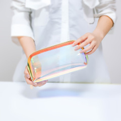 メイクアップバッグレーザー韓国ポータブルトラベルシェルタイプカラフルな多機能透明防水化粧品収納バッグ